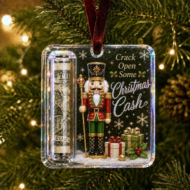 Clear Compartment Christmas Money Ornament