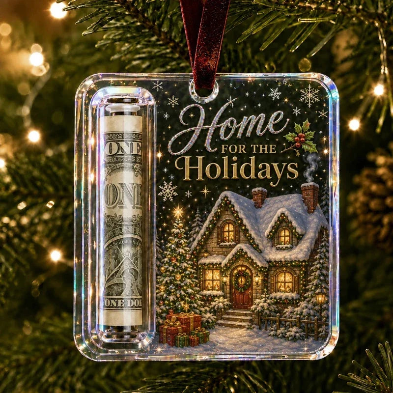 Clear Compartment Christmas Money Ornament