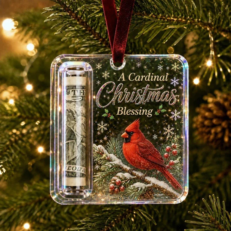 Clear Compartment Christmas Money Ornament