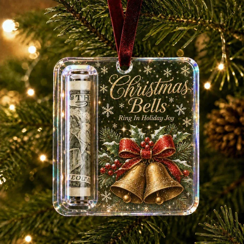 Clear Compartment Christmas Money Ornament