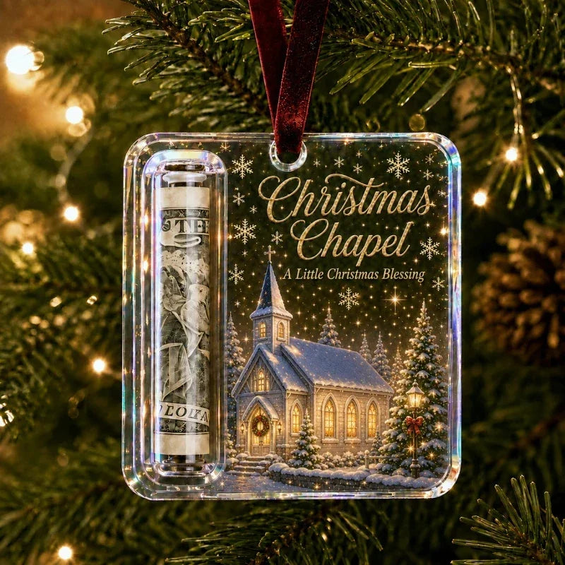 Clear Compartment Christmas Money Ornament