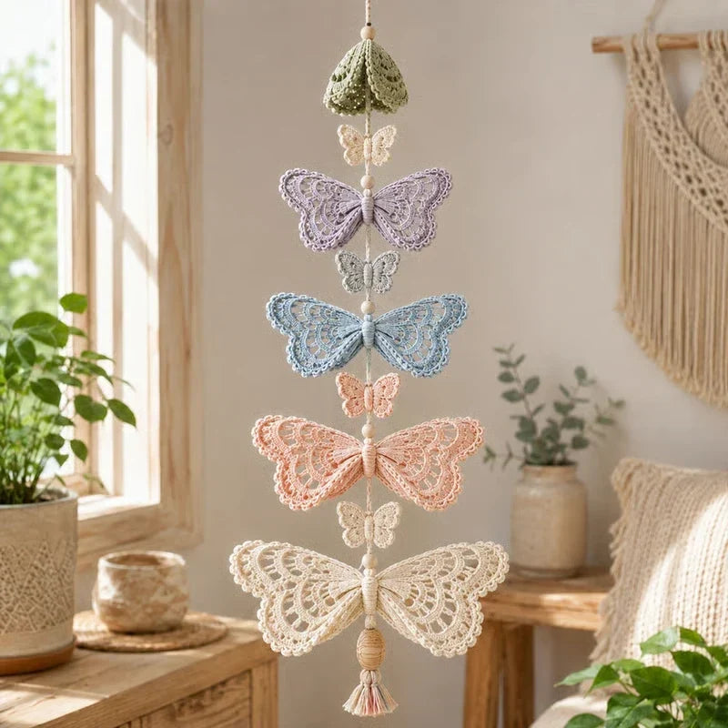 Crochet Hummingbird Flower Garland