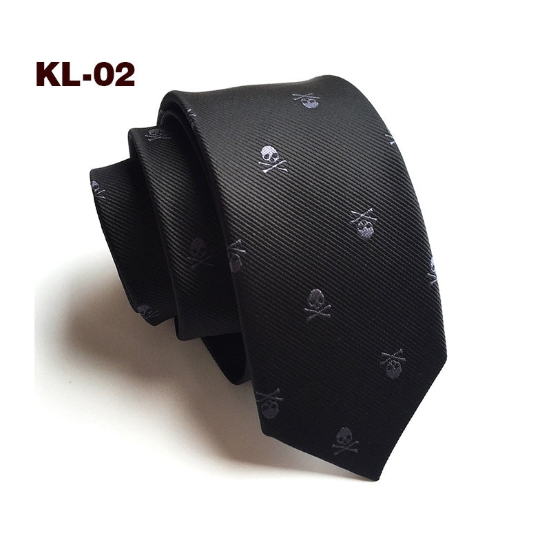 6Cm Narrow Skull Halloween Tie