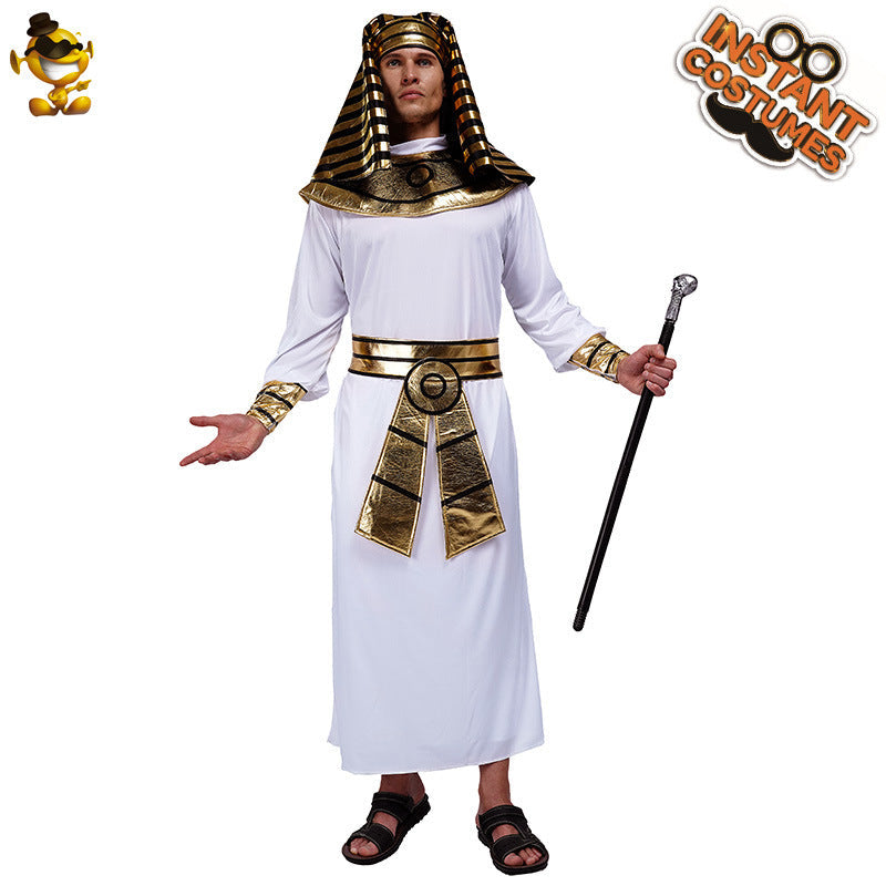 Egyptian Pharaoh Costume For Men, Halloween Adult King Robe