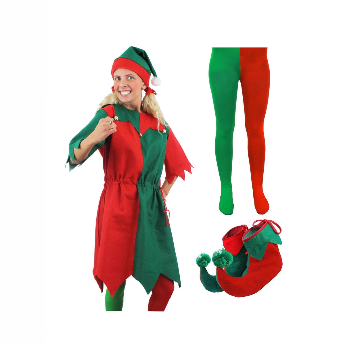 Christmas Elf Hat Santa Holiday Party Costume For Men Women