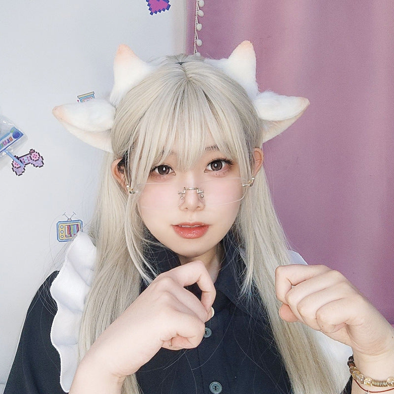 COS Sheep Ears Headband Tail Set Halloween Costume