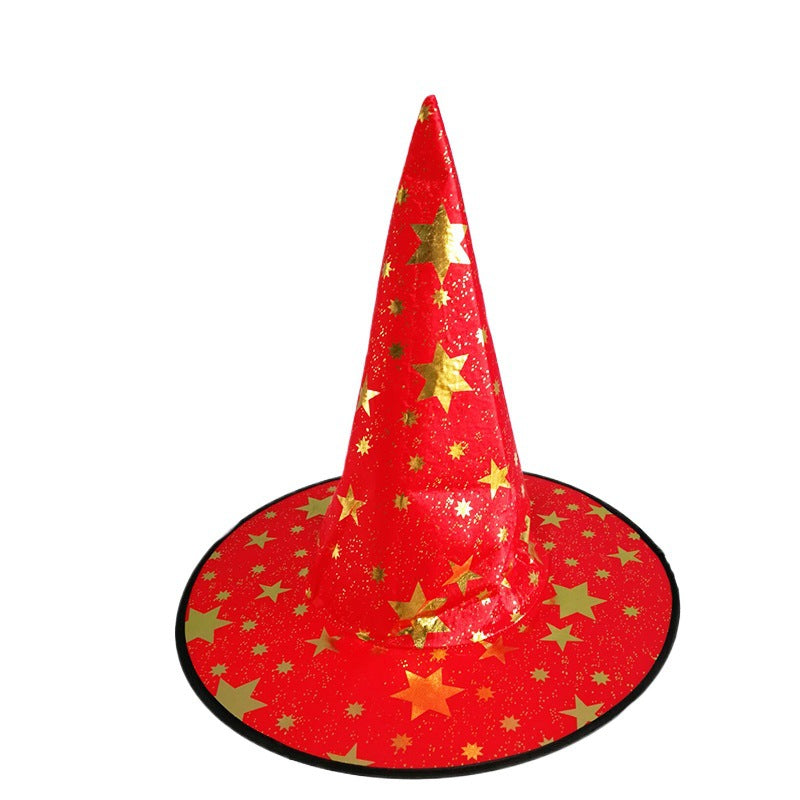 Halloween Witch Hat With Gold Star For Kids And Adults