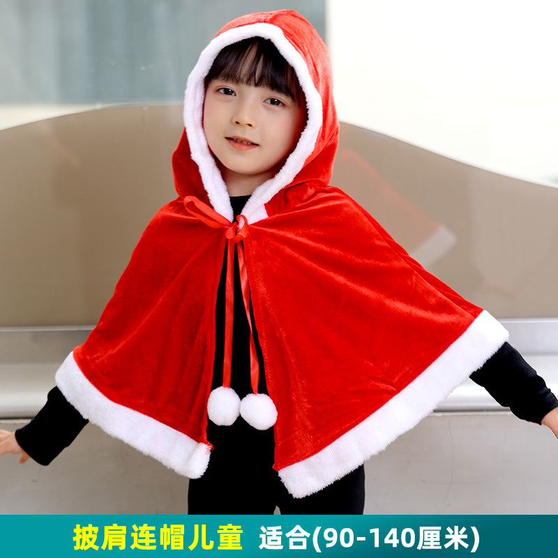 Christmas Velvet Cape Children's Performance Costume Wholesale