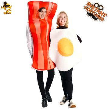 Halloween Adult Bacon Egg Costume Couples Role Play