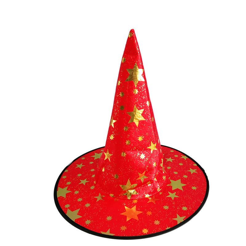 Halloween Witch Hat With Gold Star For Kids And Adults