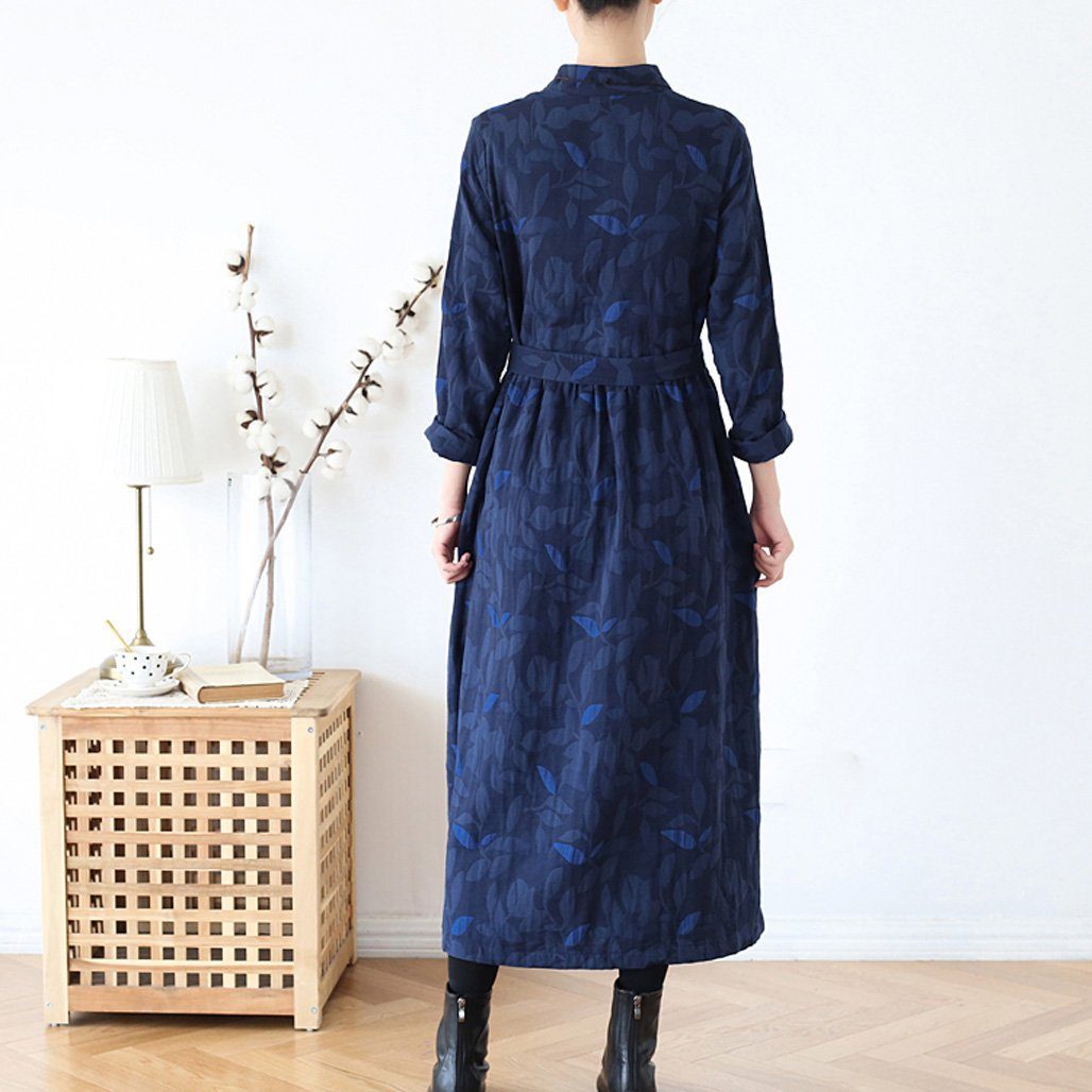 Babakud Women Autumn Ethnic Cotton Linen Dress