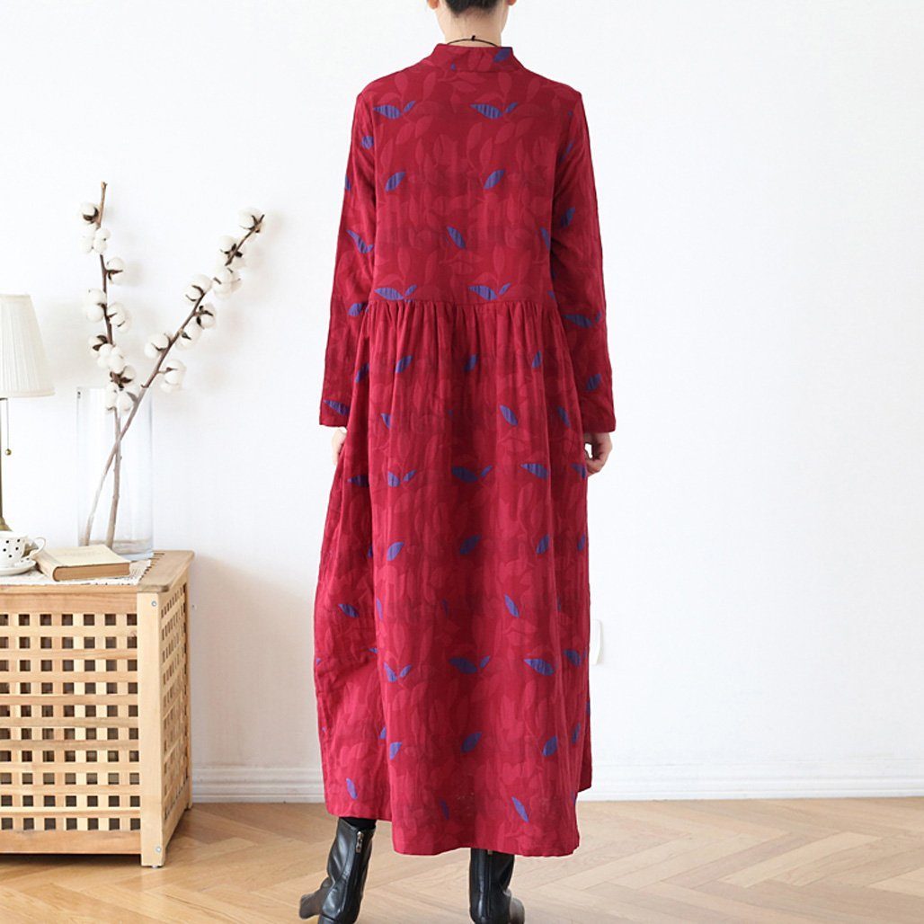 Babakud Women Autumn Ethnic Cotton Linen Dress