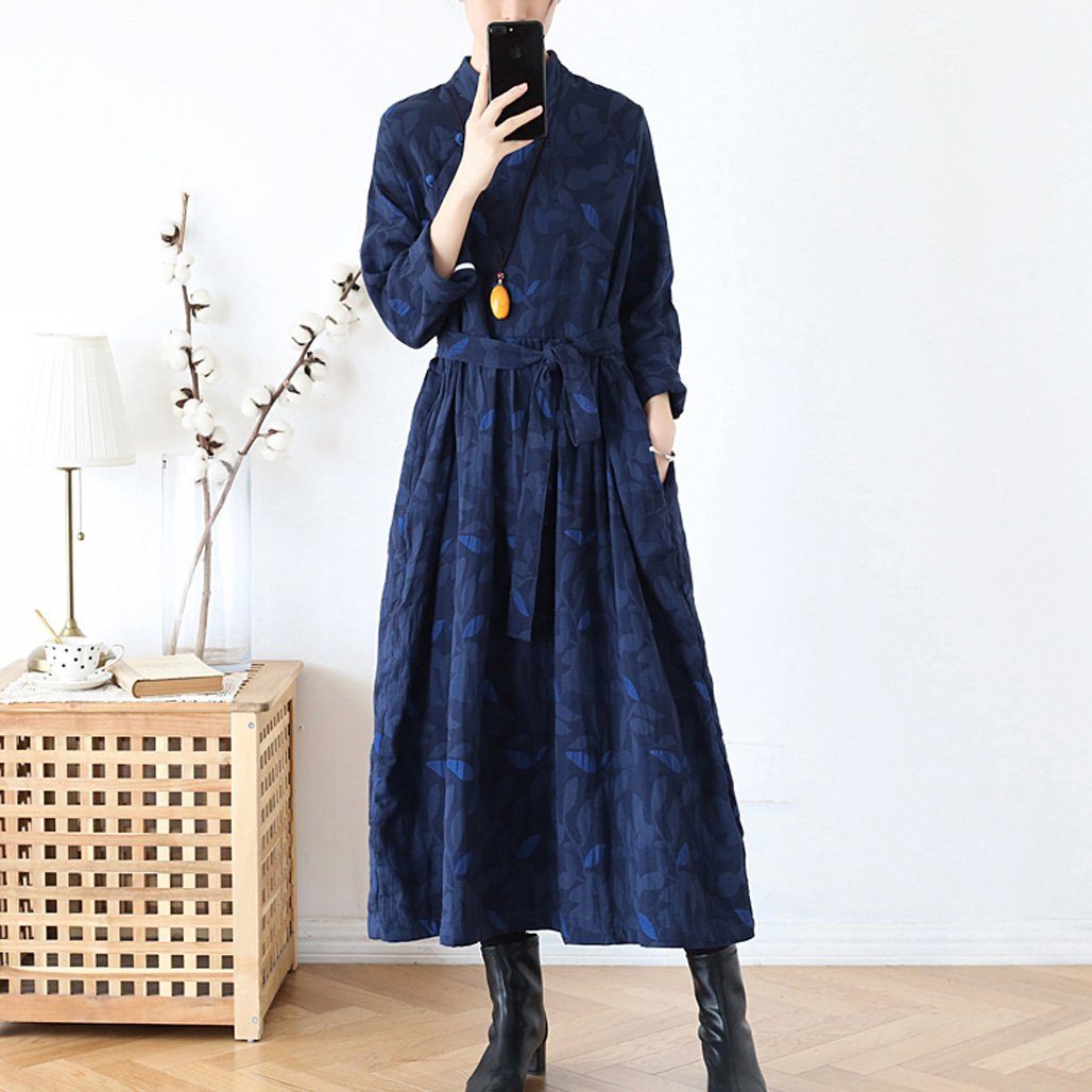 Babakud Women Autumn Ethnic Cotton Linen Dress