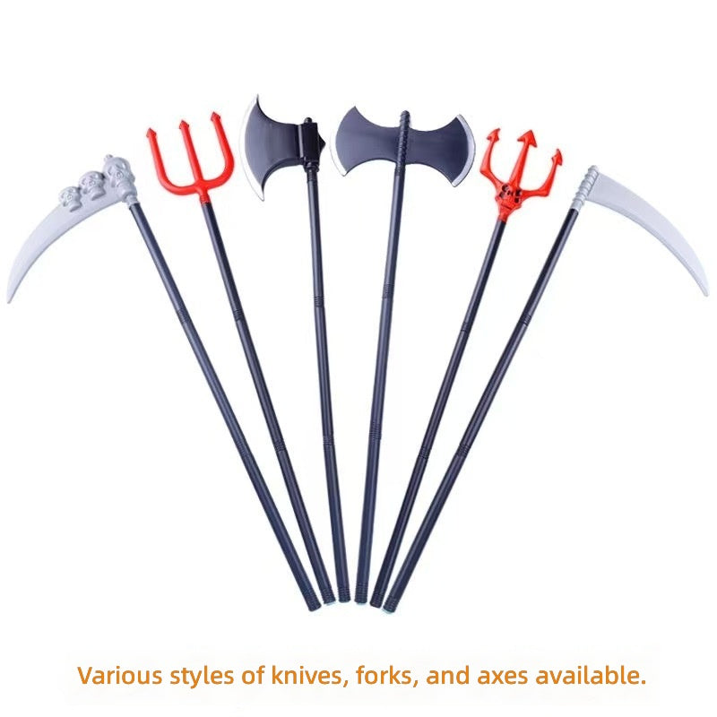 Halloween Cosplay Props Axe Scythe Demon Fork