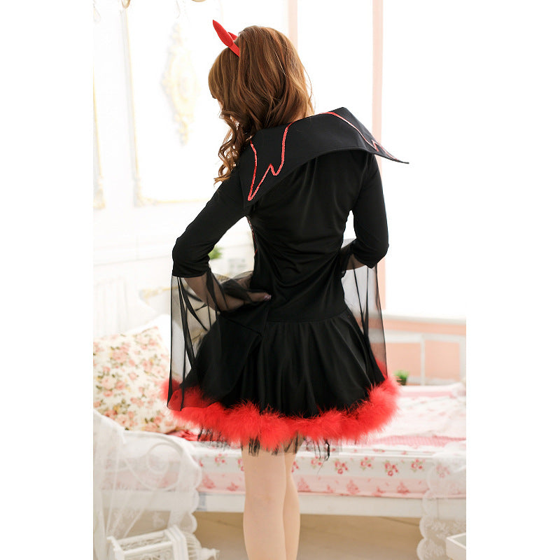 Women's Halloween Devil Costume Vampire Queen Cosplay Suit S-XL