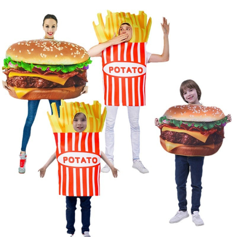 Adult French Fries Costume Halloween Cosplay Role Play Outfit