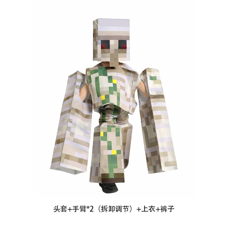 Minecraft Kids Cosplay Costume Full Series Halloween Performance Outfit