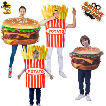 Adult French Fries Costume Halloween Cosplay Role Play Outfit