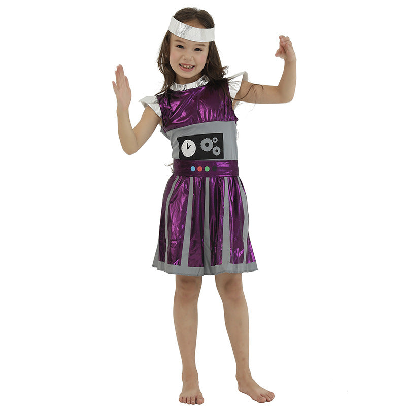 Purple Alien Robot Costume For Halloween Stage Performance