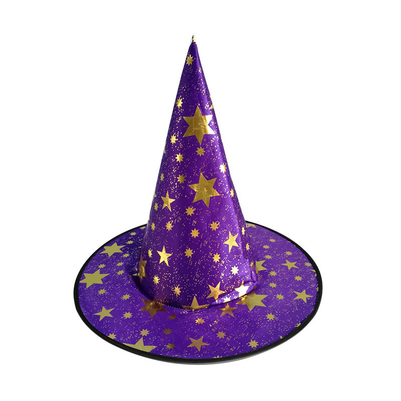 Halloween Witch Hat With Gold Star For Kids And Adults