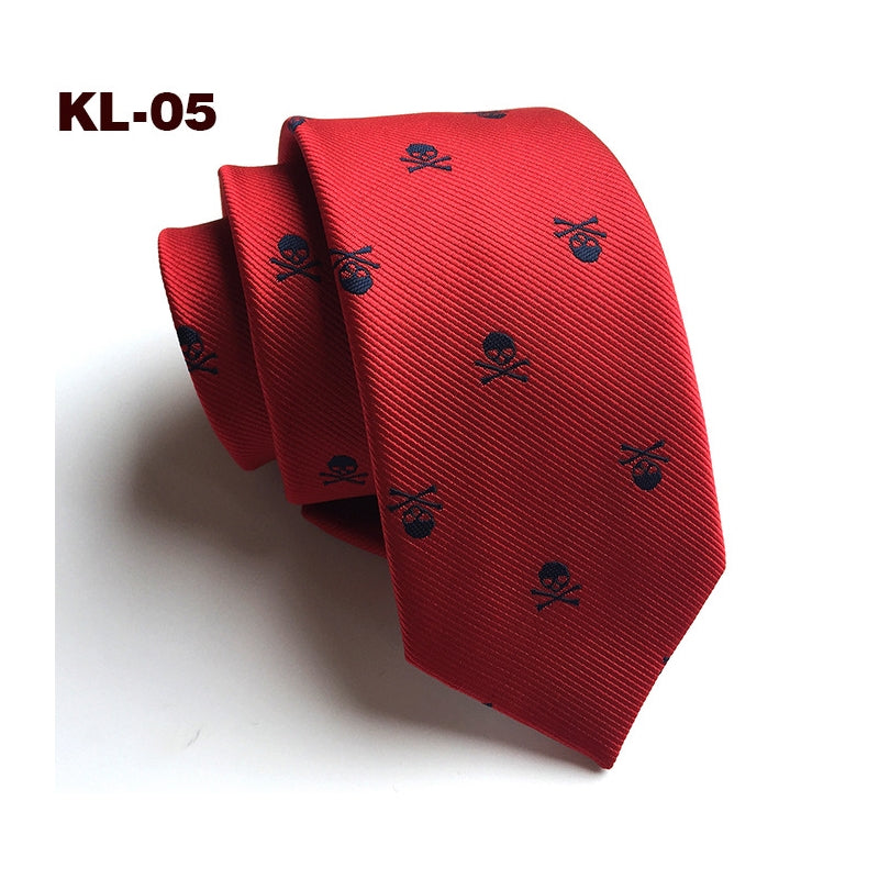 6Cm Narrow Skull Halloween Tie