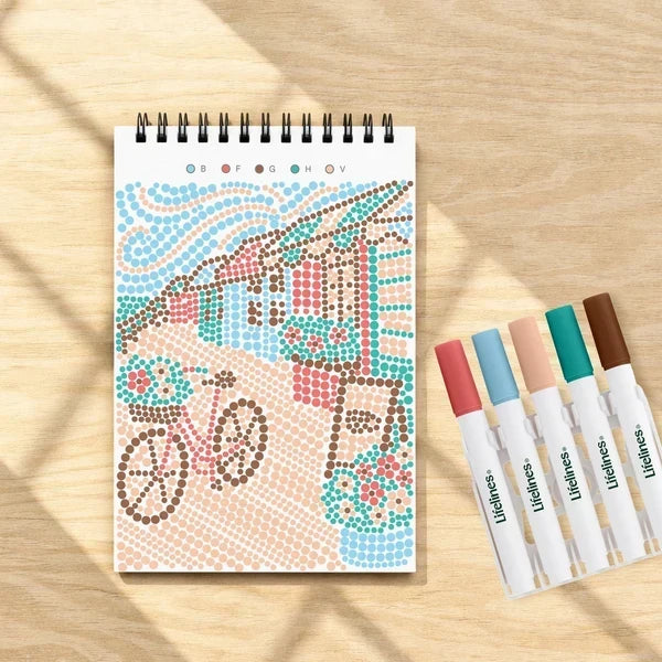 Lifelines FlowArt MINI Dot-By-Letter - Coastal Calm - Meditative Art