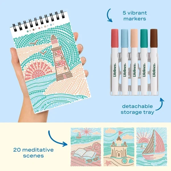 Lifelines FlowArt MINI Dot-By-Letter - Coastal Calm - Meditative Art