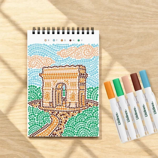 Lifelines FlowArt MINI Dot-By-Letter - Postcard Places - Meditative Art