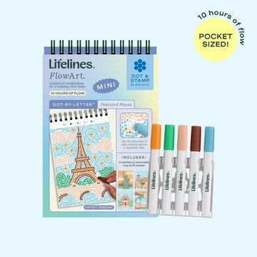 Lifelines FlowArt MINI Dot-By-Letter - Postcard Places - Meditative Art