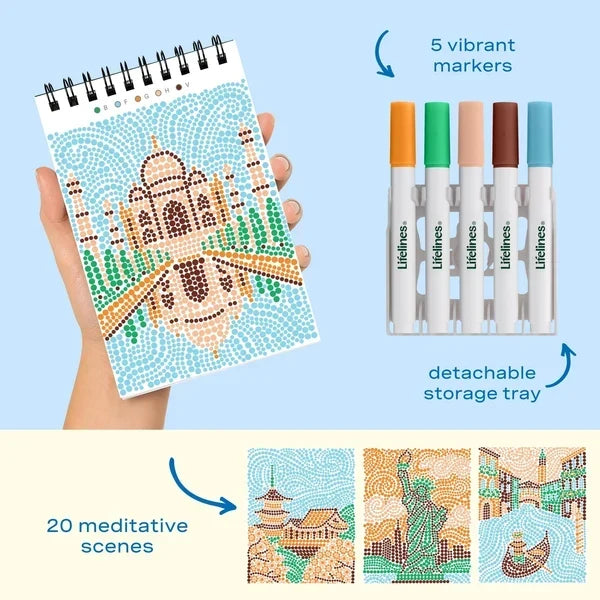 Lifelines FlowArt MINI Dot-By-Letter - Postcard Places - Meditative Art