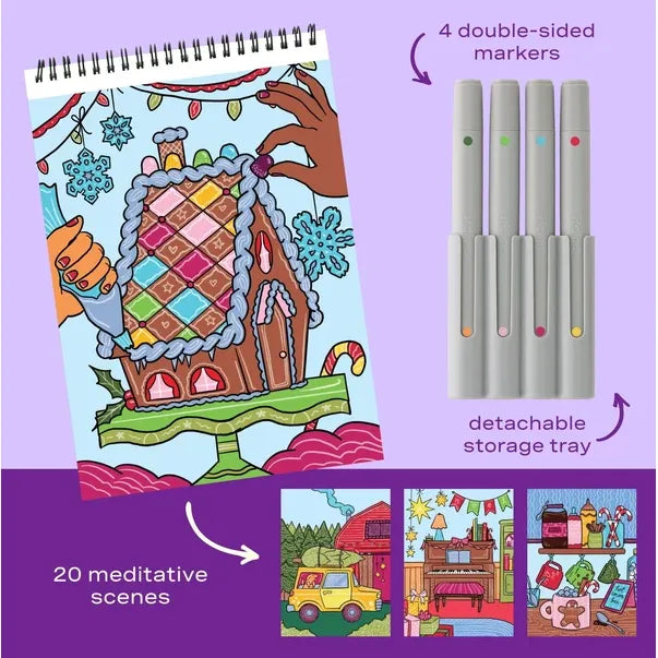Lifelines FlowArt Color-To-Reveal - Home For The Holidays - Scented Holiday Meditative Art