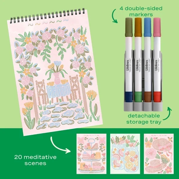 Lifelines FlowArt Trace-By-Line - Brunch In Bloom - Meditative Art