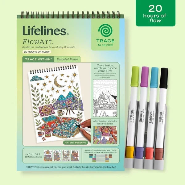 Lifelines FlowArt Trace Within - Peaceful Pause - Meditative Art