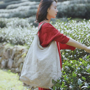 Handmade Mbroidery Large-capacity Canvas Shoulder Bag