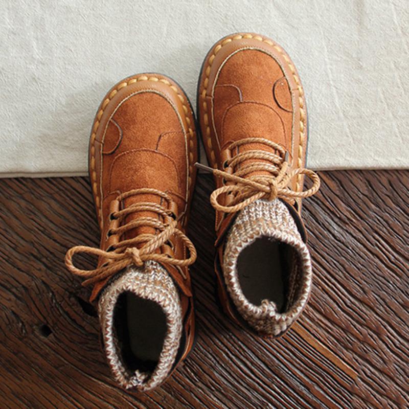 Babakud Women Handmade Velvet Retro Women Boots