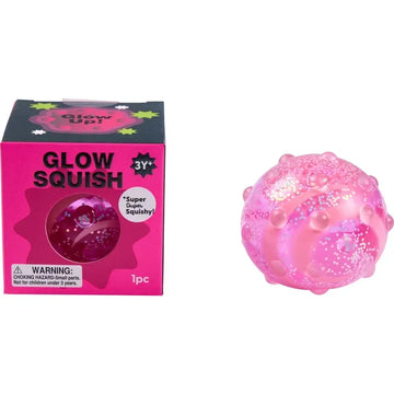J'adore 2.5 Inch Glow Squish Squishy Fidget Sensory Toy - PINK
