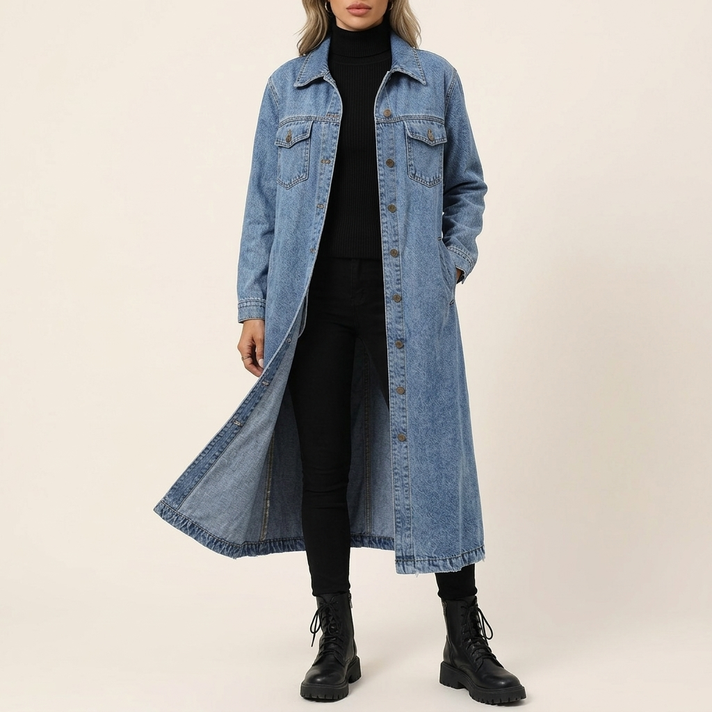 Longline Oversized Denim Coat