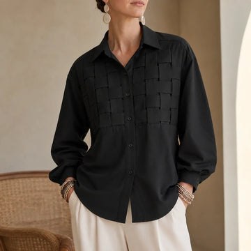 Check Long-Sleeve Blouse