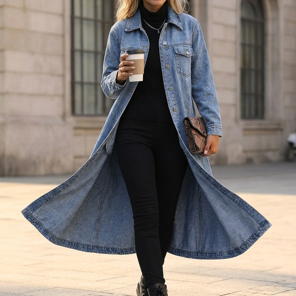 Longline Oversized Denim Coat