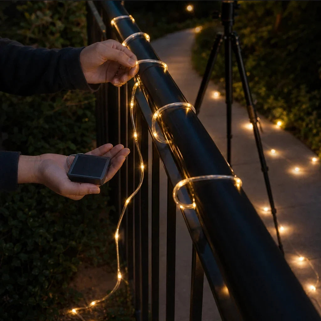 Solar PVC Tube Outdoor String Lights