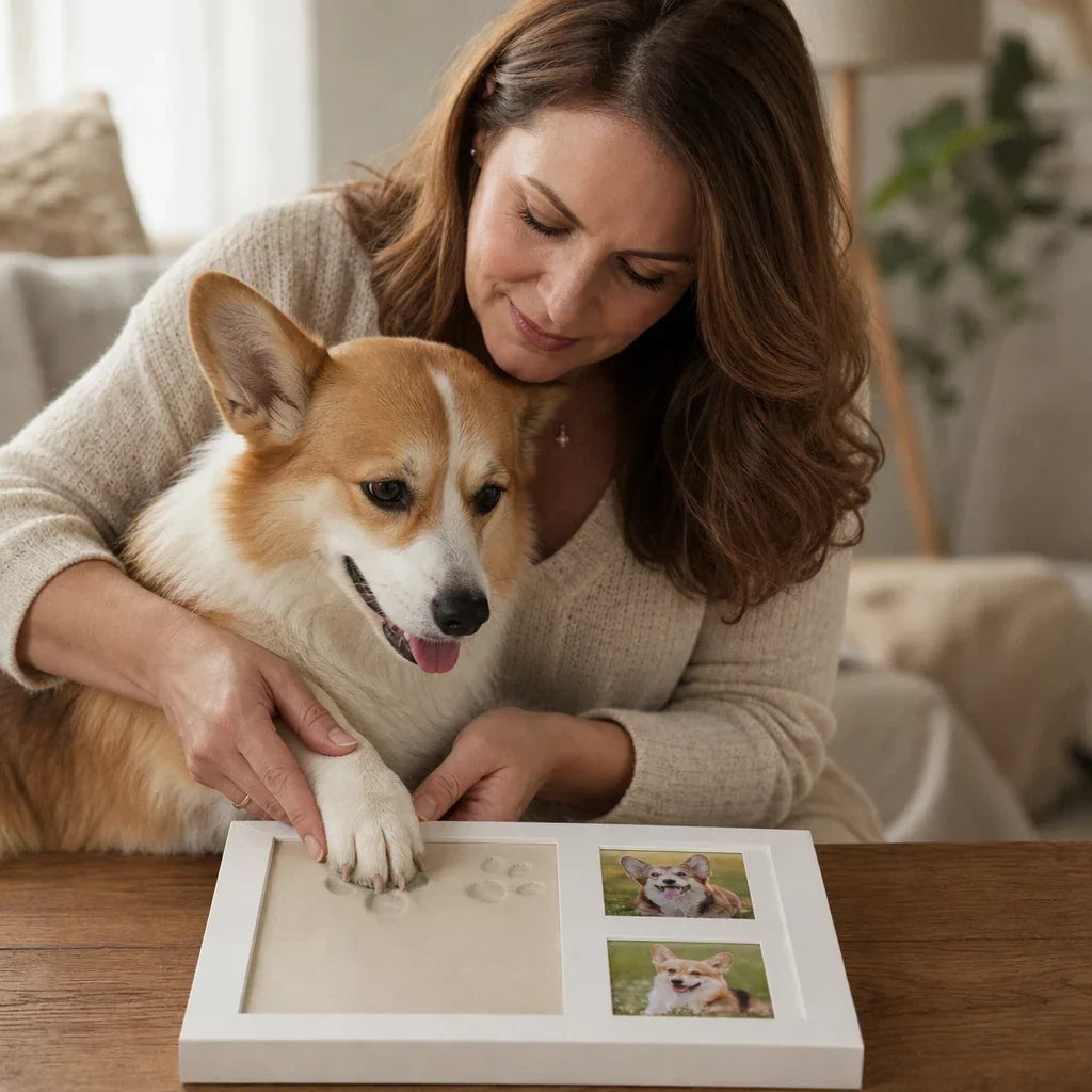 Three-Window Paw Print Frame