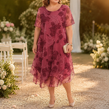 Women's Layered Chiffon Floral Dress