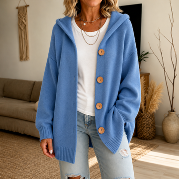 Chunky Rib-Knit Hooded Cardigan