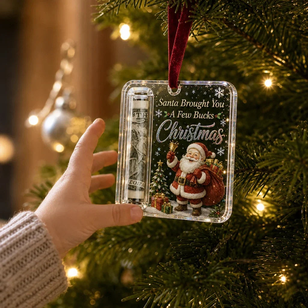 Clear Compartment Christmas Money Ornament