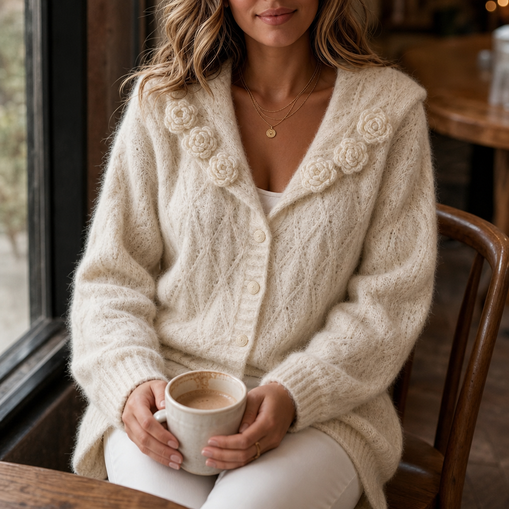 Sailor Collar Crochet Knit Cardigan
