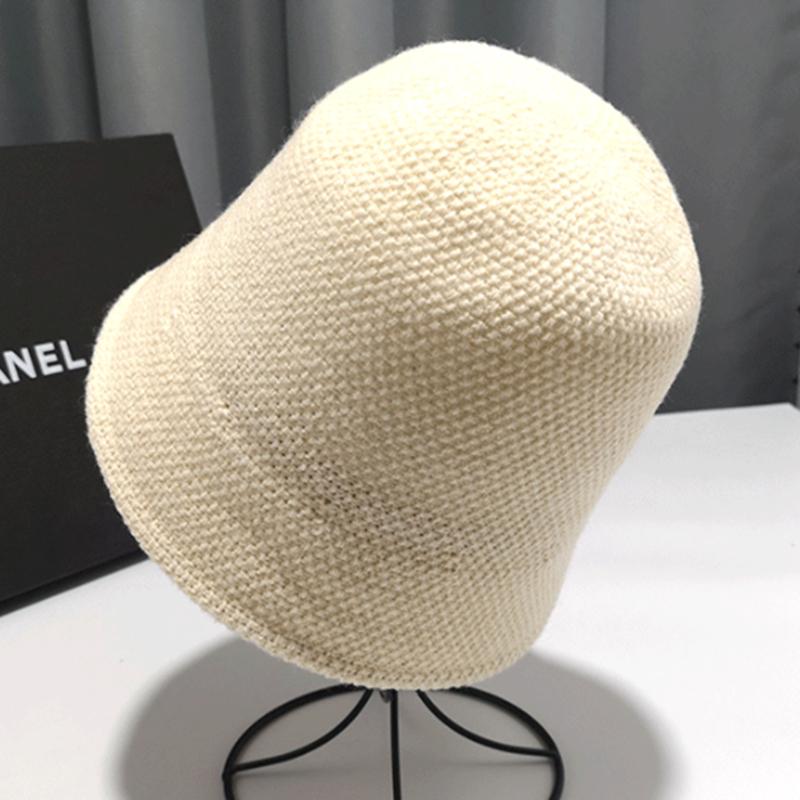 Knitted Solid Color Cotton And Linen Bucket Hat