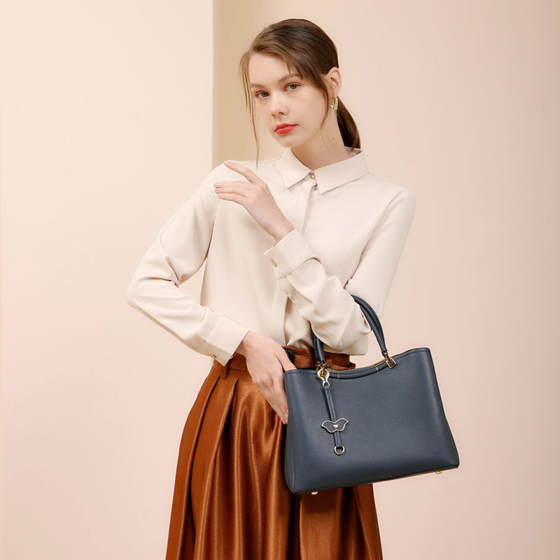 Lady Cowhide Leather Retro Fashion Hand Bag