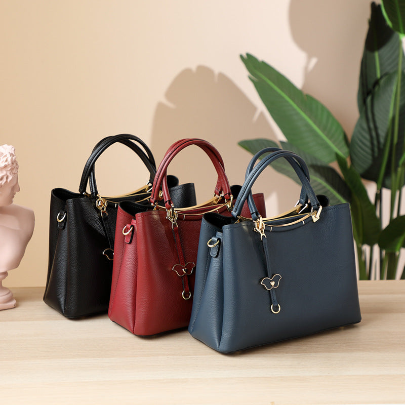 Lady Cowhide Leather Retro Fashion Hand Bag