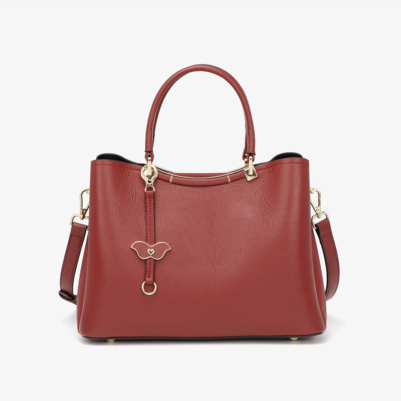 Lady Cowhide Leather Retro Fashion Hand Bag