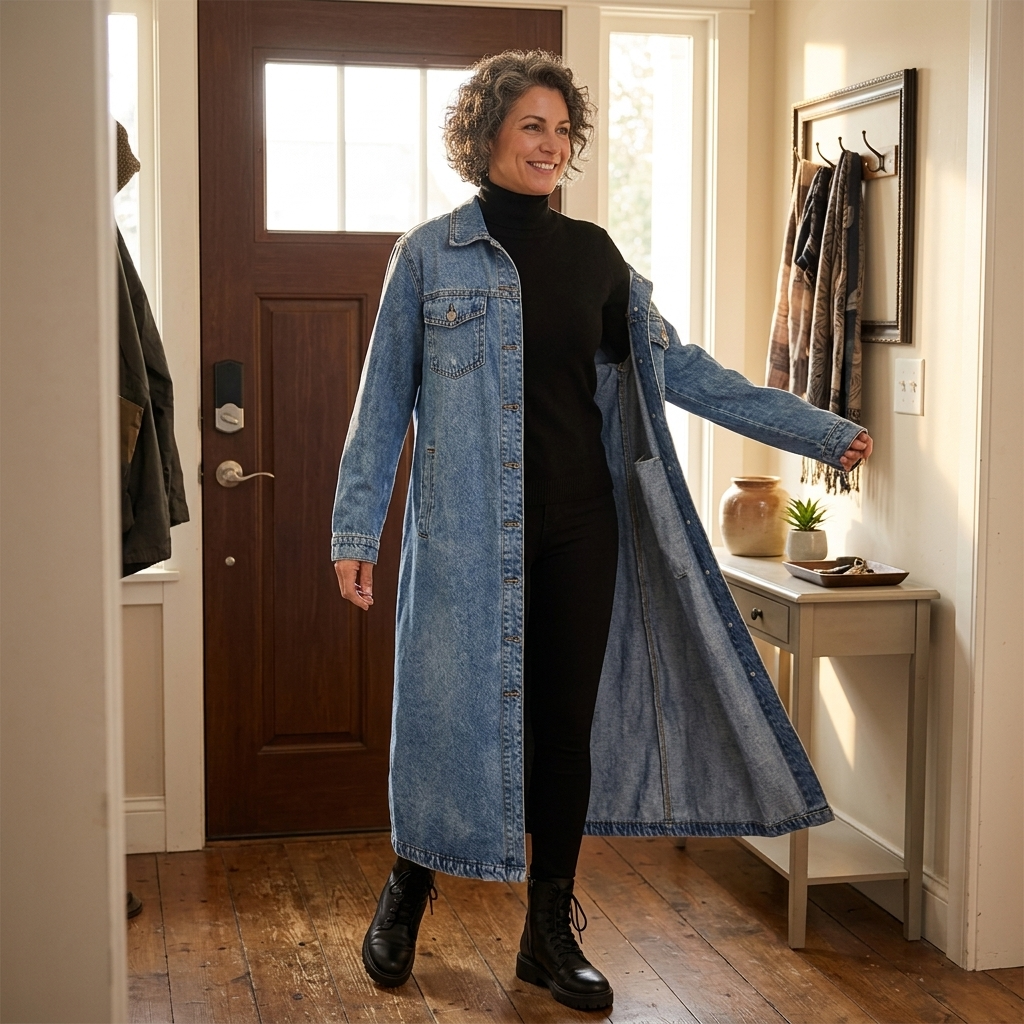 Longline Oversized Denim Coat